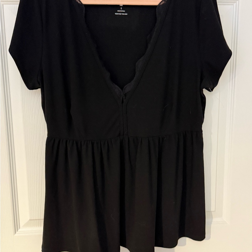 Torrid Black Short Sleeve Top